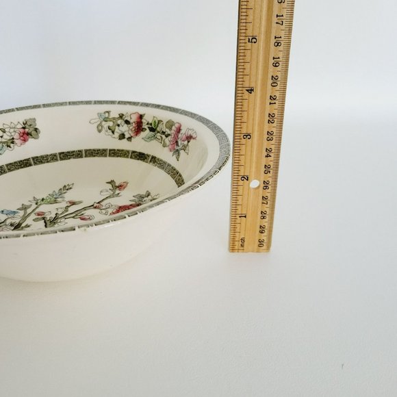 Vintage Johnson Bros Indian Tree 8" Round Serving Bowl Oriental Red Green Floral - Picture 10 of 10